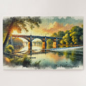 Prachtige brug bij Sunset James River Legpuzzel (Horizontaal)