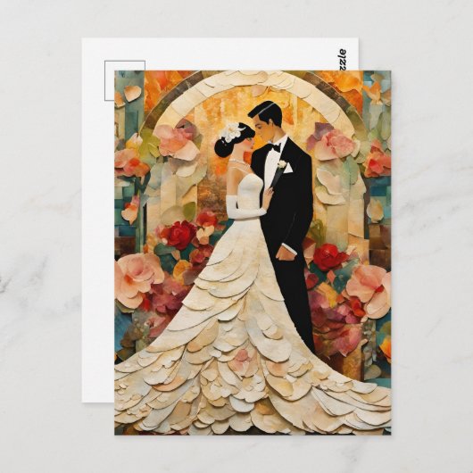 Prachtige bruid en bruidegom Collage Briefkaart (Voorkant / Achterkant)
