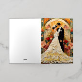 Prachtige bruid en bruidegom Collage Folie Wenskaart (Buiten Laag)