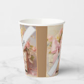 Prachtige bruiloft geschenkdoos met bloemen papieren bekers (Links)