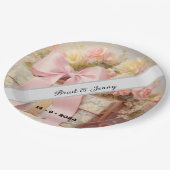 Prachtige bruiloft geschenkdoos met bloemen papieren bordje (Gekanteld)