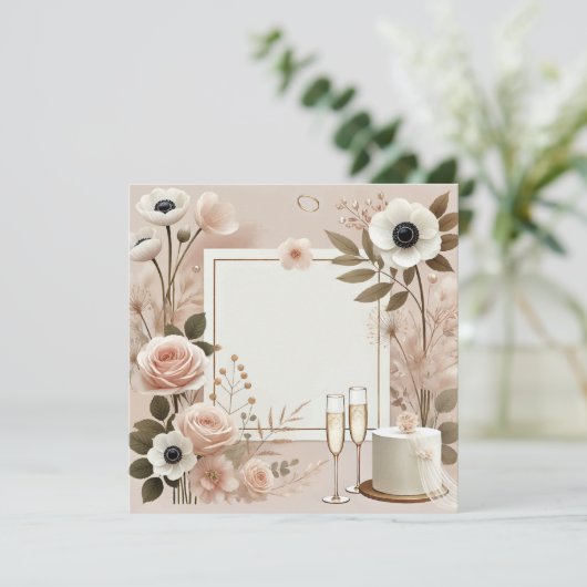 Prachtige bruiloft print ontwerp kaart (Staand voorkant)