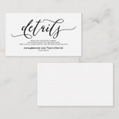 Prachtige bruiloft Website met details Informatiekaartje (Voorkant / Achterkant)