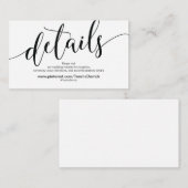 Prachtige bruiloft Website met details Informatiekaartje (Voorkant / Achterkant)