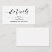 Prachtige bruiloft Website met details Informatiekaartje (Voorkant / Achterkant)