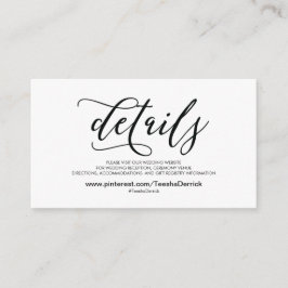 Prachtige bruiloft Website met details Informatiekaartje