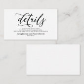 Prachtige bruiloft Website met details Informatiekaartje (Voorkant / Achterkant)