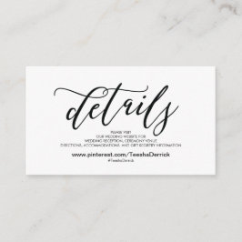 Prachtige bruiloft Website met details Informatiekaartje