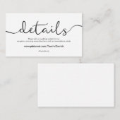 Prachtige bruiloft Website met details Informatiekaartje (Voorkant / Achterkant)