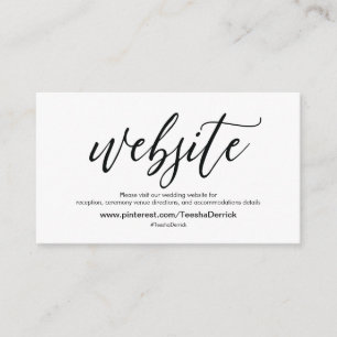 Prachtige bruiloft Website met details Informatiekaartje