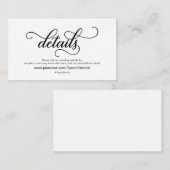 Prachtige bruiloft Website met details Informatiekaartje (Voorkant / Achterkant)