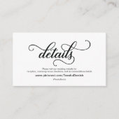 Prachtige bruiloft Website met details Informatiekaartje (Voorkant)