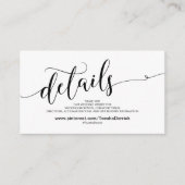 Prachtige bruiloft Website met details Informatiekaartje (Voorkant)