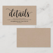 Prachtige bruiloft Website met details Informatiekaartje (Voorkant / Achterkant)