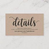 Prachtige bruiloft Website met details Informatiekaartje (Voorkant)