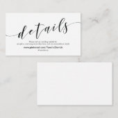 Prachtige bruiloft Website met details Informatiekaartje (Voorkant / Achterkant)