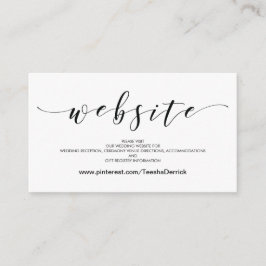 Prachtige bruiloft Website met details Informatiekaartje