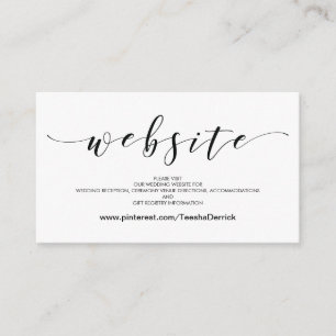 Prachtige bruiloft Website met details Informatiekaartje