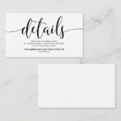 Prachtige bruiloft Website met details Informatiekaartje (Voorkant / Achterkant)