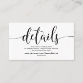 Prachtige bruiloft Website met details Informatiekaartje (Voorkant)