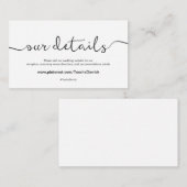 Prachtige bruiloft Website met details Informatiekaartje (Voorkant / Achterkant)