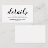 Prachtige bruiloft Website met details Informatiekaartje (Voorkant / Achterkant)