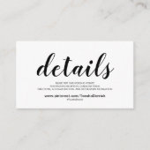 Prachtige bruiloft Website met details Informatiekaartje (Voorkant)