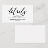 Prachtige bruiloft Website met details Informatiekaartje (Voorkant / Achterkant)