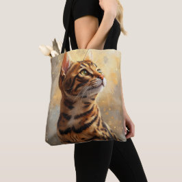 PRACHTIGE BRUINE BENGAALSE KATTENSCHILDERIJ TOTE BAG