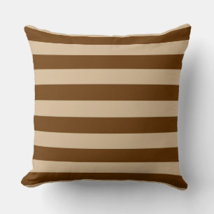 Prachtige bruine en Tan Stripes Pattern Kussen