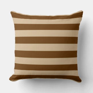 Prachtige bruine en Tan Stripes Pattern Kussen