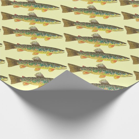 Prachtige bruine forel voor vliegende jongens en g cadeaupapier (Hoek)