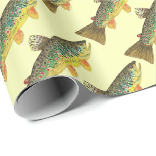 Prachtige bruine forel voor vliegende jongens en g cadeaupapier