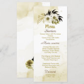 prachtige bruine ivoorgoudflorale bruiloft menu (Voorkant / Achterkant)