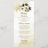 prachtige bruine ivoorgoudflorale bruiloft menu (Voorkant)