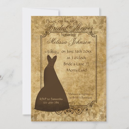 Prachtige bruine  papieren Vrijgezellenfeest uitno Kaart (Voorkant)