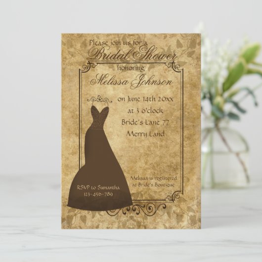 Prachtige bruine  papieren Vrijgezellenfeest uitno Kaart (Staand voorkant)