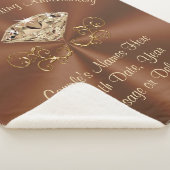 Prachtige bruine persoonlijke Jubileum Blanket Sherpa Deken (3/4)