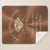 Prachtige bruine persoonlijke Jubileum Blanket Sherpa Deken (Voorkant (horizontaal))