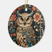Prachtige bruine uil William Morris geïnspireerd F Keramisch Ornament (Links)