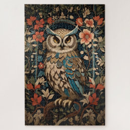 Prachtige bruine uil William Morris geïnspireerd F Legpuzzel