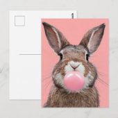 Prachtige bruine witte konijn kauwkauwgom briefkaart (Voorkant / Achterkant)
