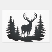 Prachtige Buck Tussen Pine Trees Inpakpapier Vel (Voorkant)