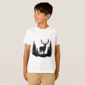 Prachtige Buck Tussen Pine Trees T-shirt (Voorkant volledig)