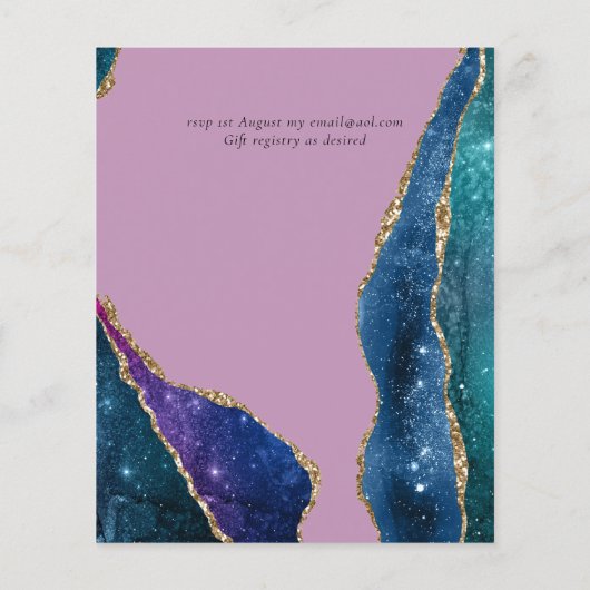 Prachtige BUDGET Violet Blauwe Bloemige Agaat Trou (Achterkant)