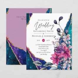 Prachtige BUDGET Violet Blauwe Bloemige Agaat Trou