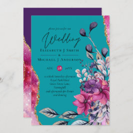 Prachtige budgettaire roze Blauwgroen Floral Agate