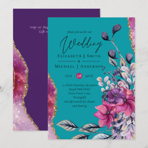 Prachtige budgettaire roze Blauwgroen Floral Agate