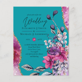 Prachtige budgettaire roze Blauwgroen Floral Agate Flyer