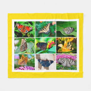 Prachtige Butterflies Collage, 9 Foto's Fleece Deken